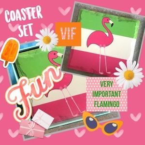 Flamingo Coaster Set